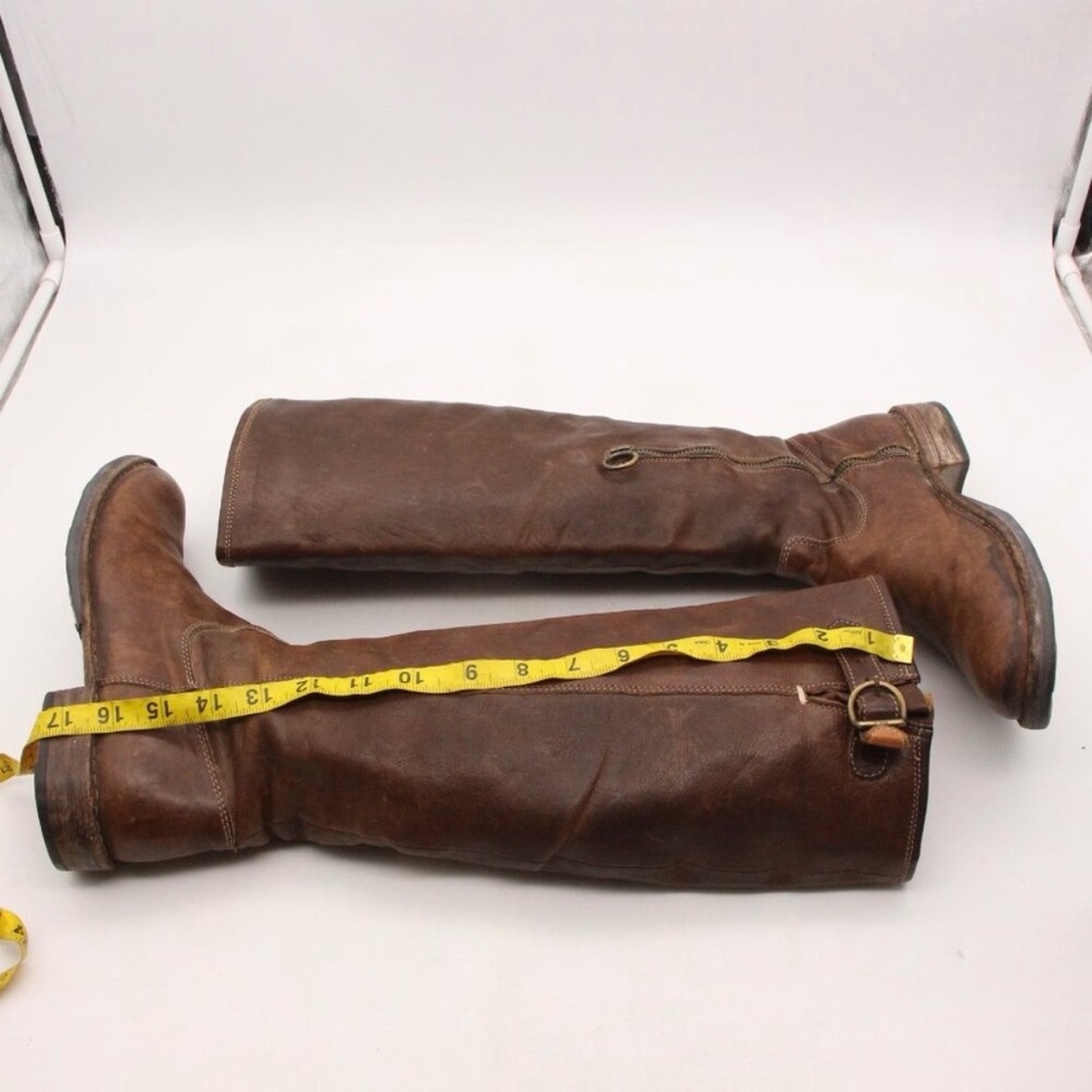 Fiorentini + Baker Tall Brown Leather Boots with Buckle - Picture 6 of 9